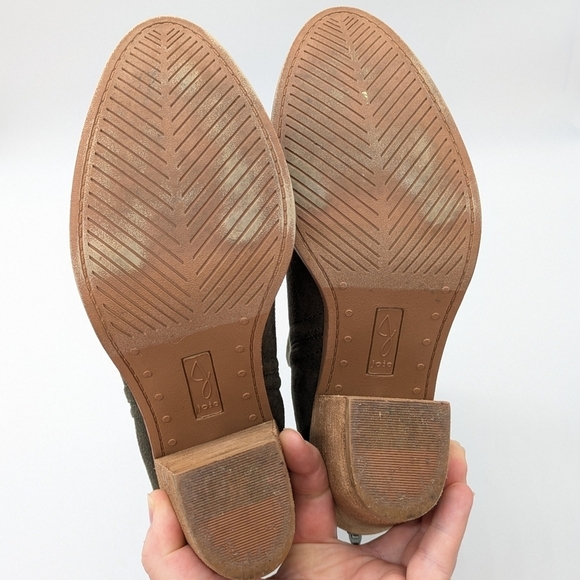 Joie Kayden moss green faux suede slip on wedge heel ankle boot 10 - Picture 10 of 13